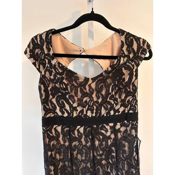 NEW NWT MSK Macys Long Black Lace Detail Evening Gown size 6 - Picture 7 of 10